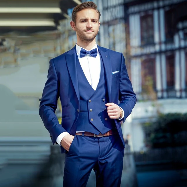 男性用3ピーススーツ,3ピース,ネイビーブルー,結婚式,パーティー