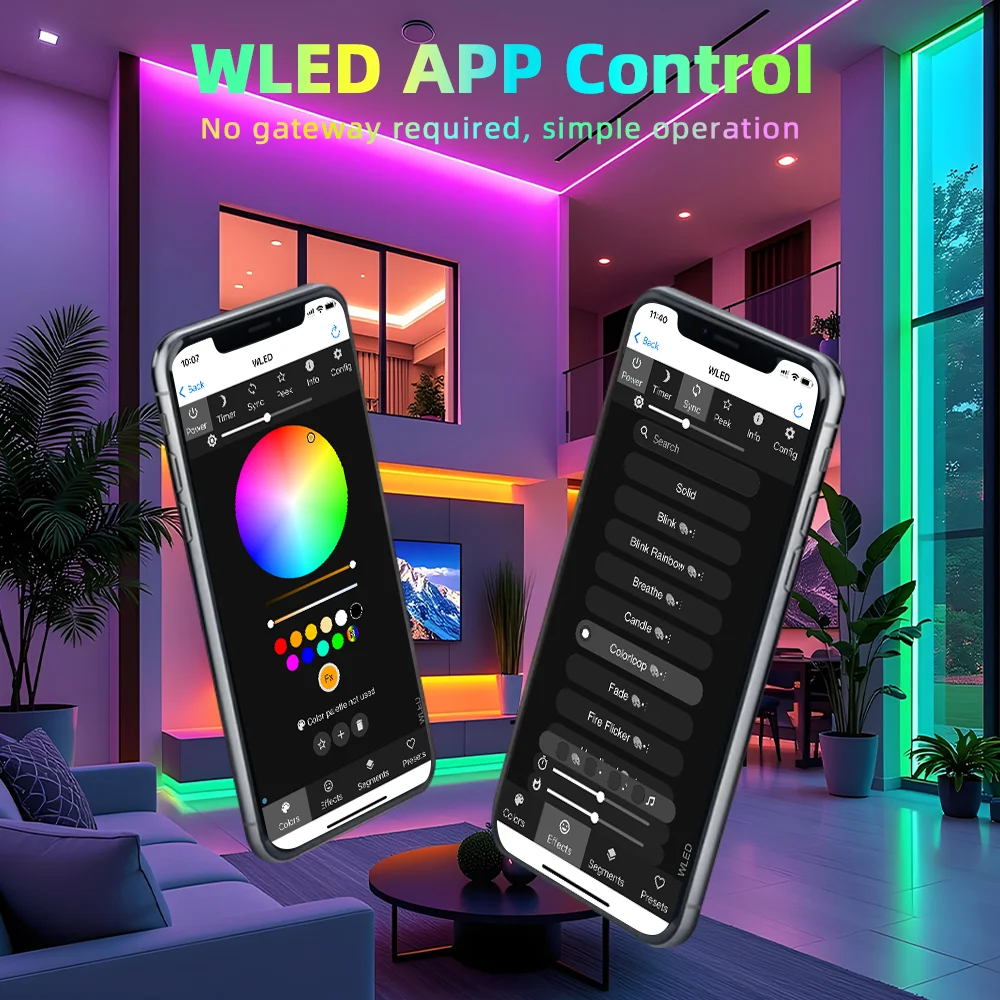 DOMRAEM 4-Kanal ESP32 Ethernet WLED-Controller für DIN-Schienenmontage, 30A 4x7,5A Unabhängige Sicherungen, WiFi Musik-Sync WS2811/12 RGBIC Streifen DIY – Detail 9