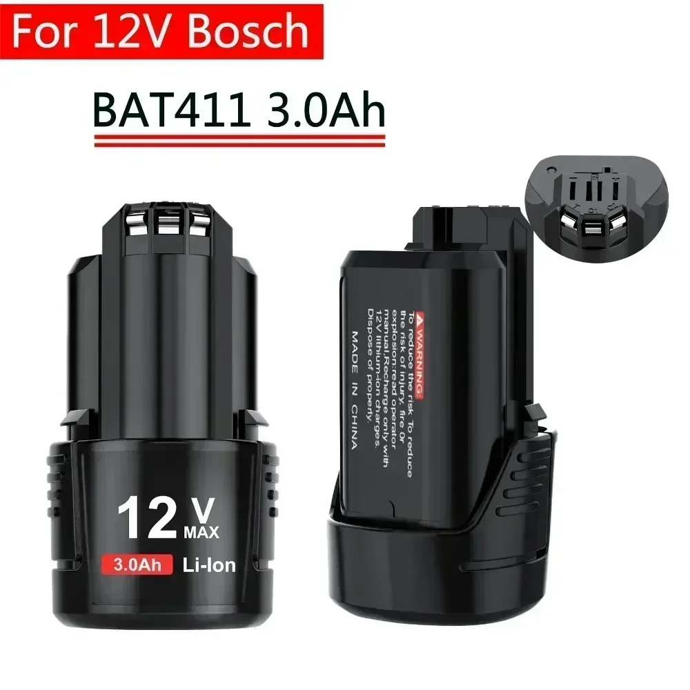 For 12V 3000mAh BAT411 Replacement Battery Bosch 12V Battery for BOSCH BAT412A BAT413A D-70745GOP 2607336013 2607336014 PS20-2