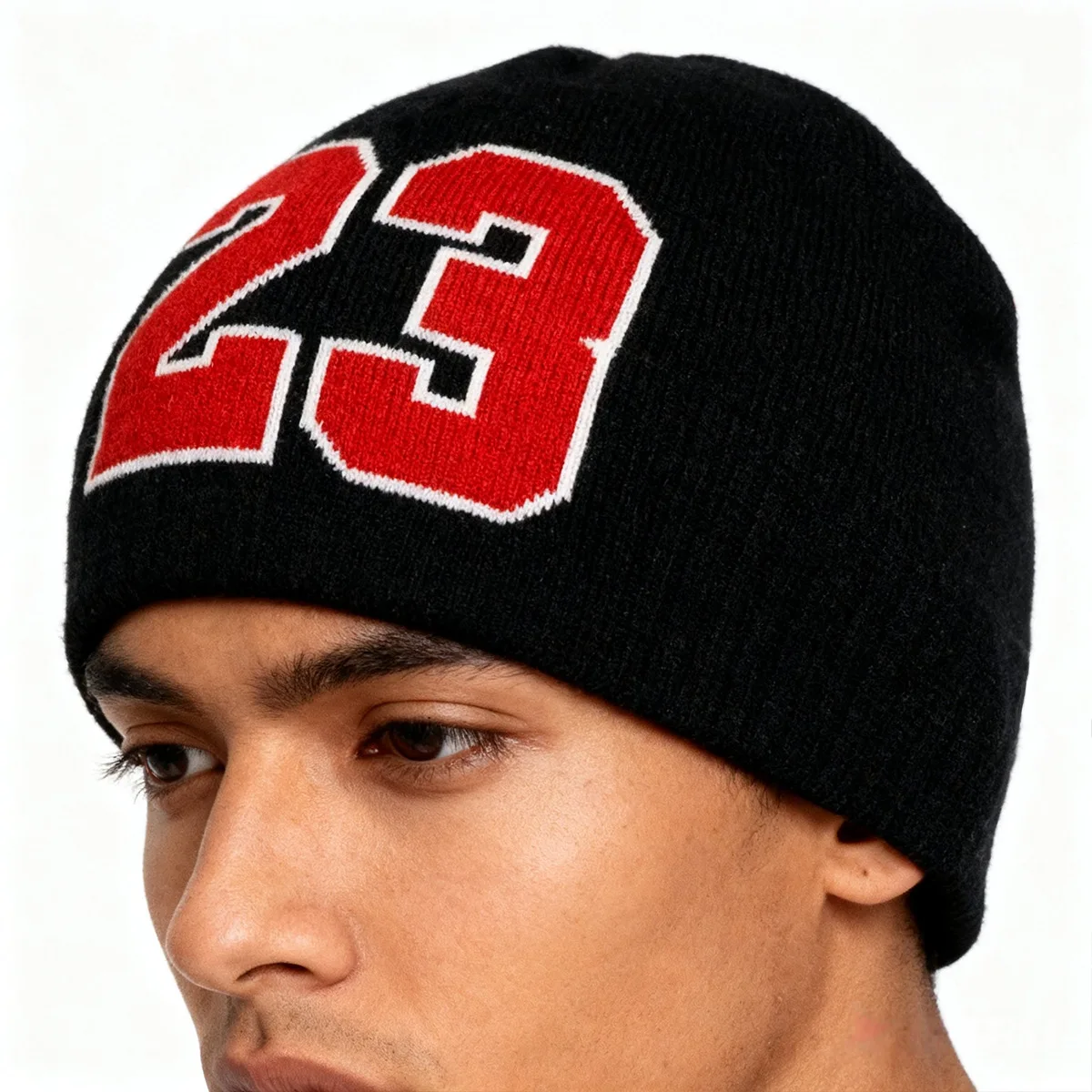 Number 23 Knitted Winter Autumn Beanie Cap Men Women Y2K Top Keep Warm Ear Hats Wool Hip Hop Skiing Caps Cycling Outdoor Sports