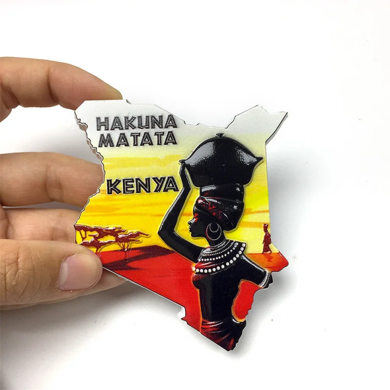 

Africa Kenya Dusk Scenery Cultural and Creative Refrigerator Magnet Creative Travel Souvenirs Home Decoration Souvenirs