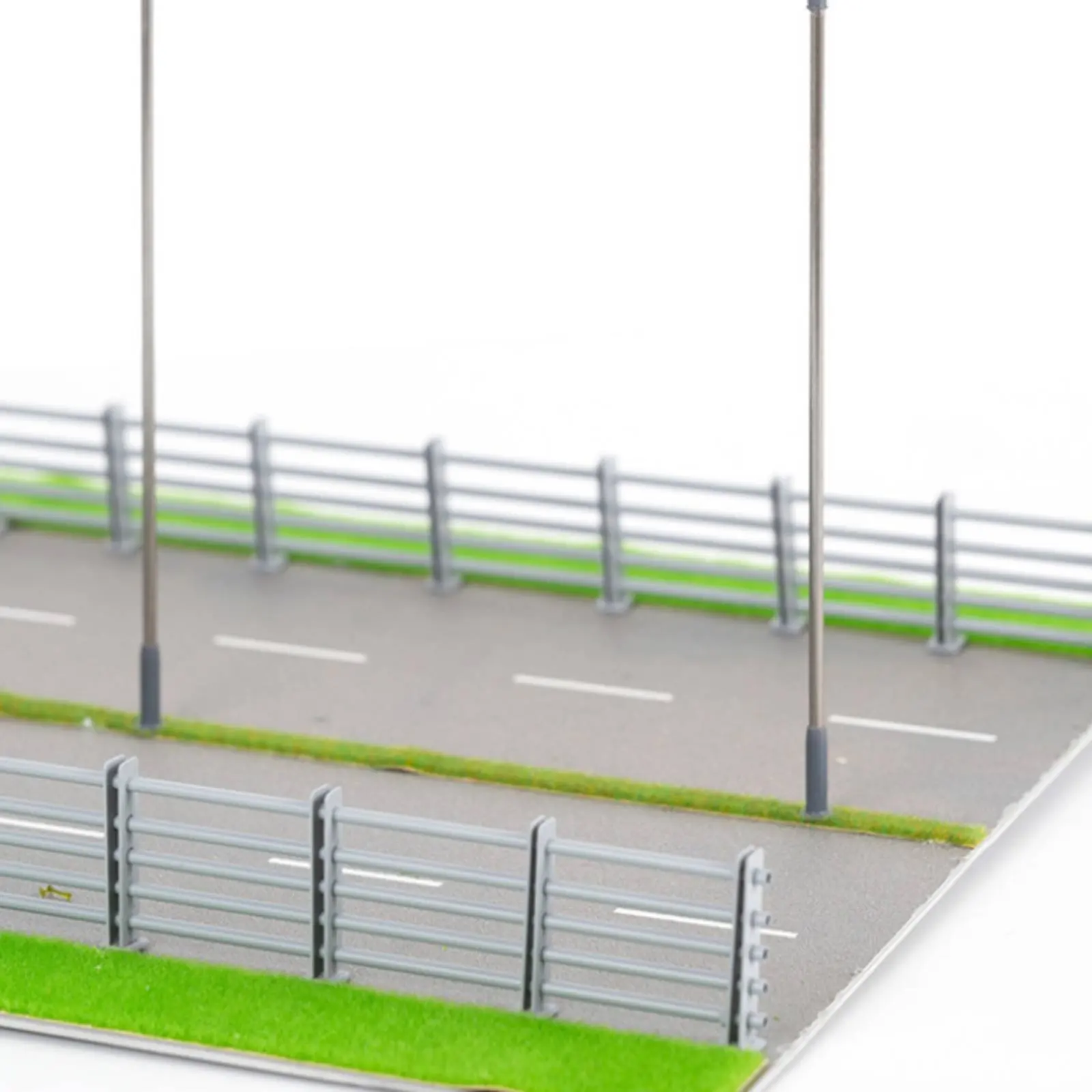 Model Road Railing DIY Miniature Roadside Fence Road Guardrail Realistic Dollhouse Railing Easy to Decorate for Tabletop Scenes