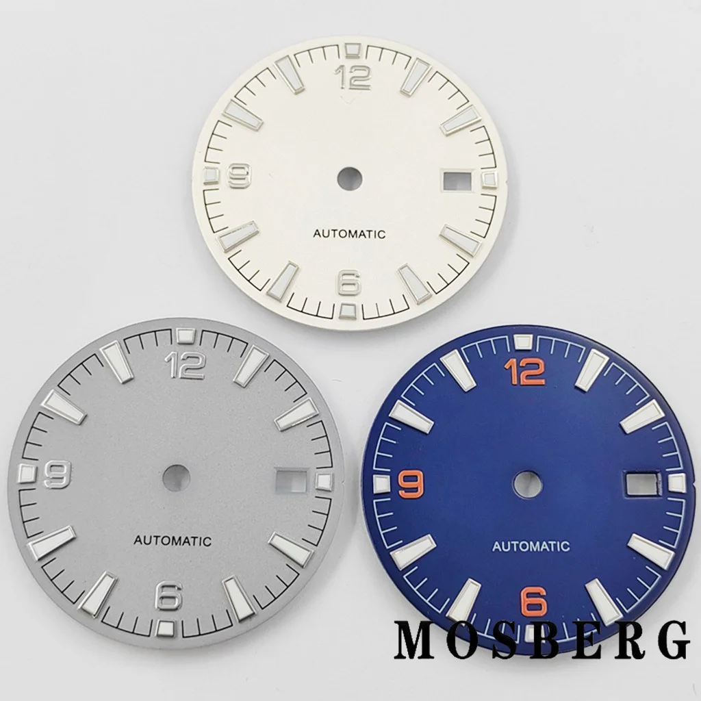 31mm NH35 Watch Dial With Date Window Green Luminous Fit 3.0 o'clock 3.8 o'clock For NH34 NH35 Movement Accessories