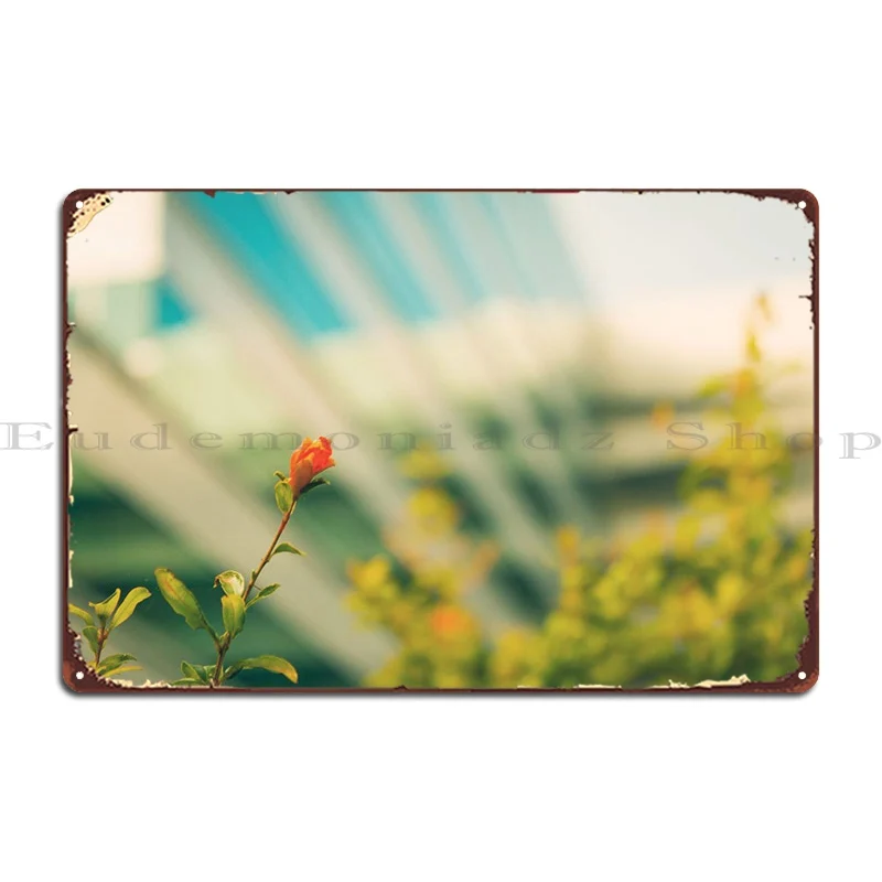 'Urban Flower' A Solitary Flower In A Urban Landscape. ... Metal Sign Poster Garage Wall Decor Club Bar Create Wall Cave