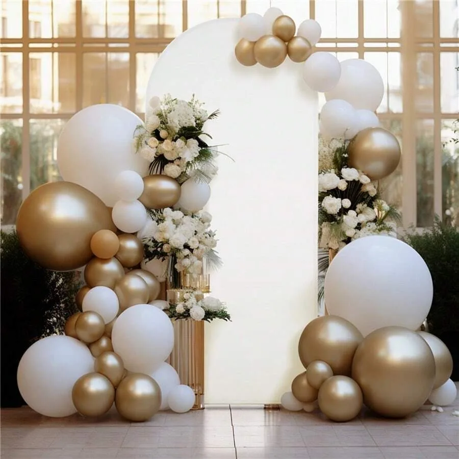 

strundghti Cover Only-3-Piece Set Polyester + Spandex Wedding Arch Fabric Set 3-Piece Set 6Ft + 6.6Ft + 7.2Ft Background Frame