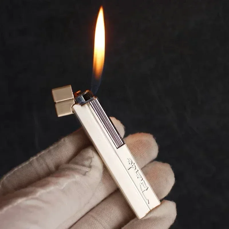 New Derui Creative Side-sliding Lighter Open Flame Retro Grinding Wheel Gas Lighter High-end Boutique Men's Cigarette Lighter