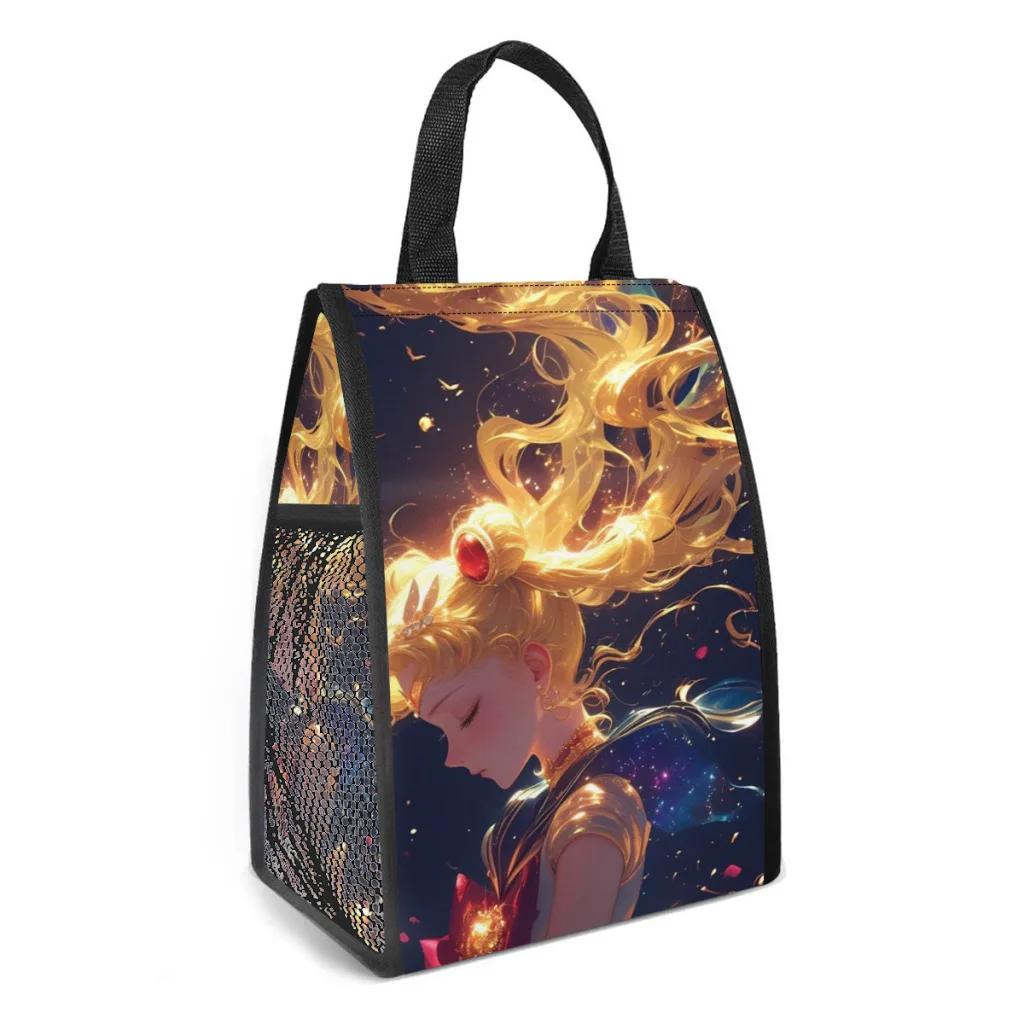 Girls-Sailor- Moon Insulated Thermal Cooler Bag Lunch bag Foods Drink Storage Leakproof Picnic Camping Bags Outdoor Cooler Box