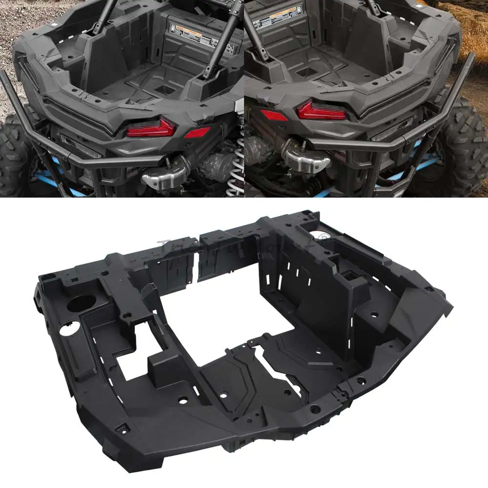 1 Pair UTV Rear Side Bed Storage Boxes Replacement Accessories Compatible With Polaris RZR 2018-2023 Polypropylene Matte Black