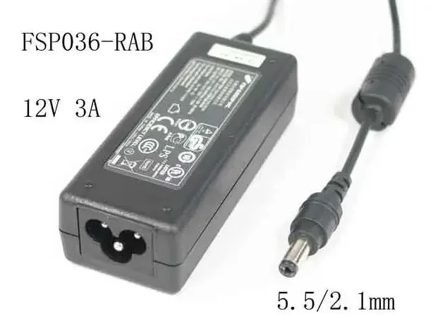 

FSP Group Inc FSP036-RAB, 12V 3A, Barrel 5.5/2.1mm, 3-Prong Power Adapter