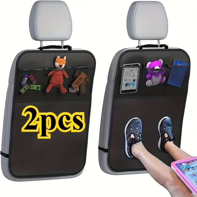 

2-Pack Durable Car Seat Back Protector Cover with Mesh Pocket - Easy to Clean, Suitable for All Types of Cars