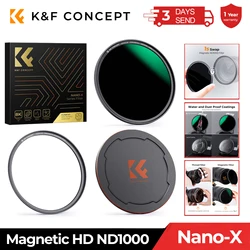 K&F Concept Magnetic HD ND1000 Nano-x Camera Lens Filter with Multi Layer Coatings with Lens Cap Filter 49mm 52mm 58mm 62mm 67mm