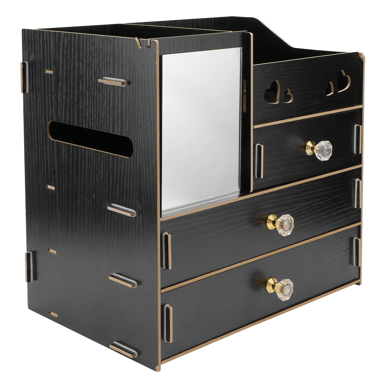 

Storage Box Black Rack Multifunctional Drawer Container Desktop ganizer Shelf Durable Compact Mirror Tissue Holder