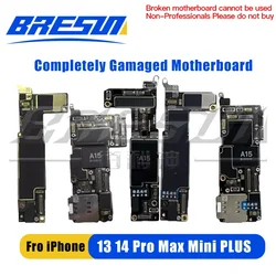 Damaged Logic Motherboard With Nand For Iphone 13 14 15 PRO MAX  Practice Repair Skill Complete Logic Board Power Off Can't work