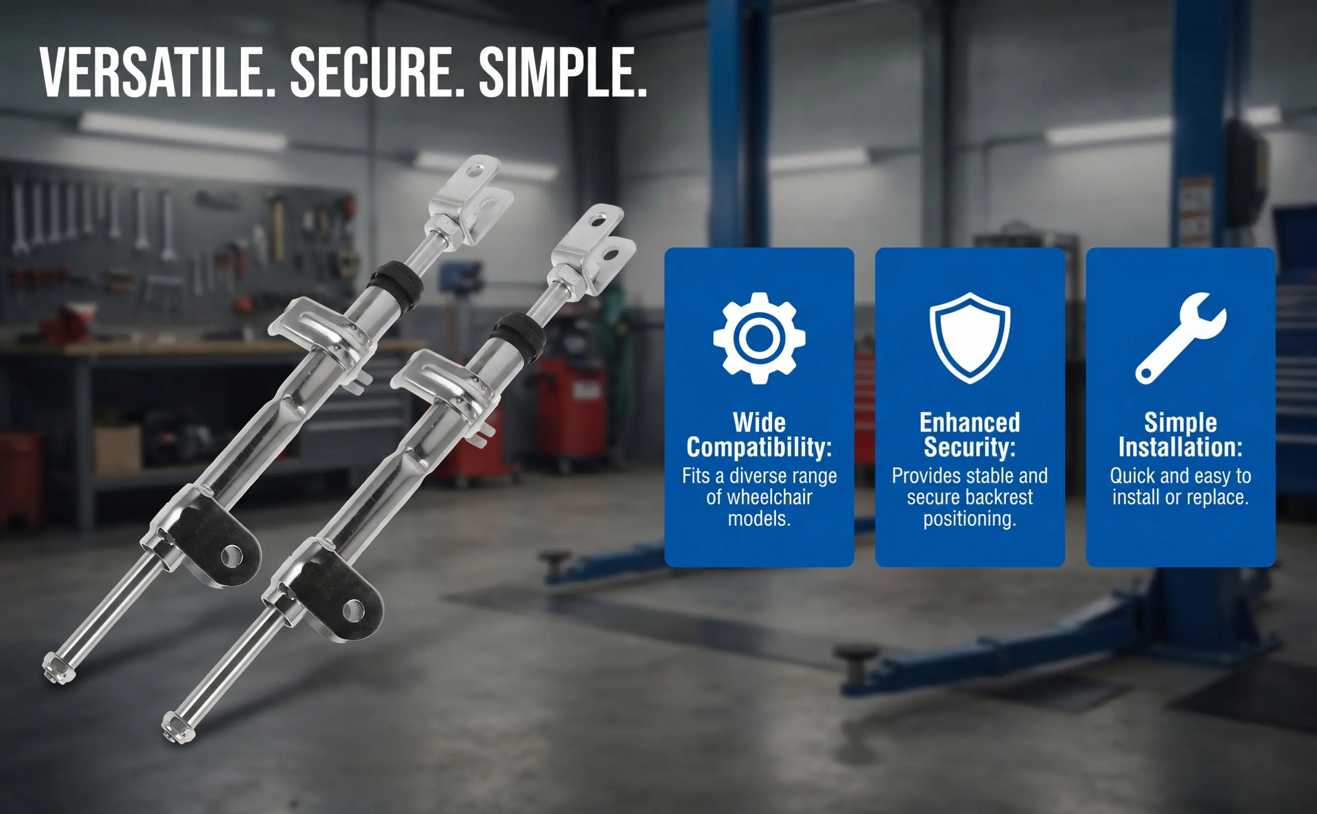 Gas Spring Lift Support Pair Heavy Duty Adjustable Cabinet Door Struts Telescopic Support Rods