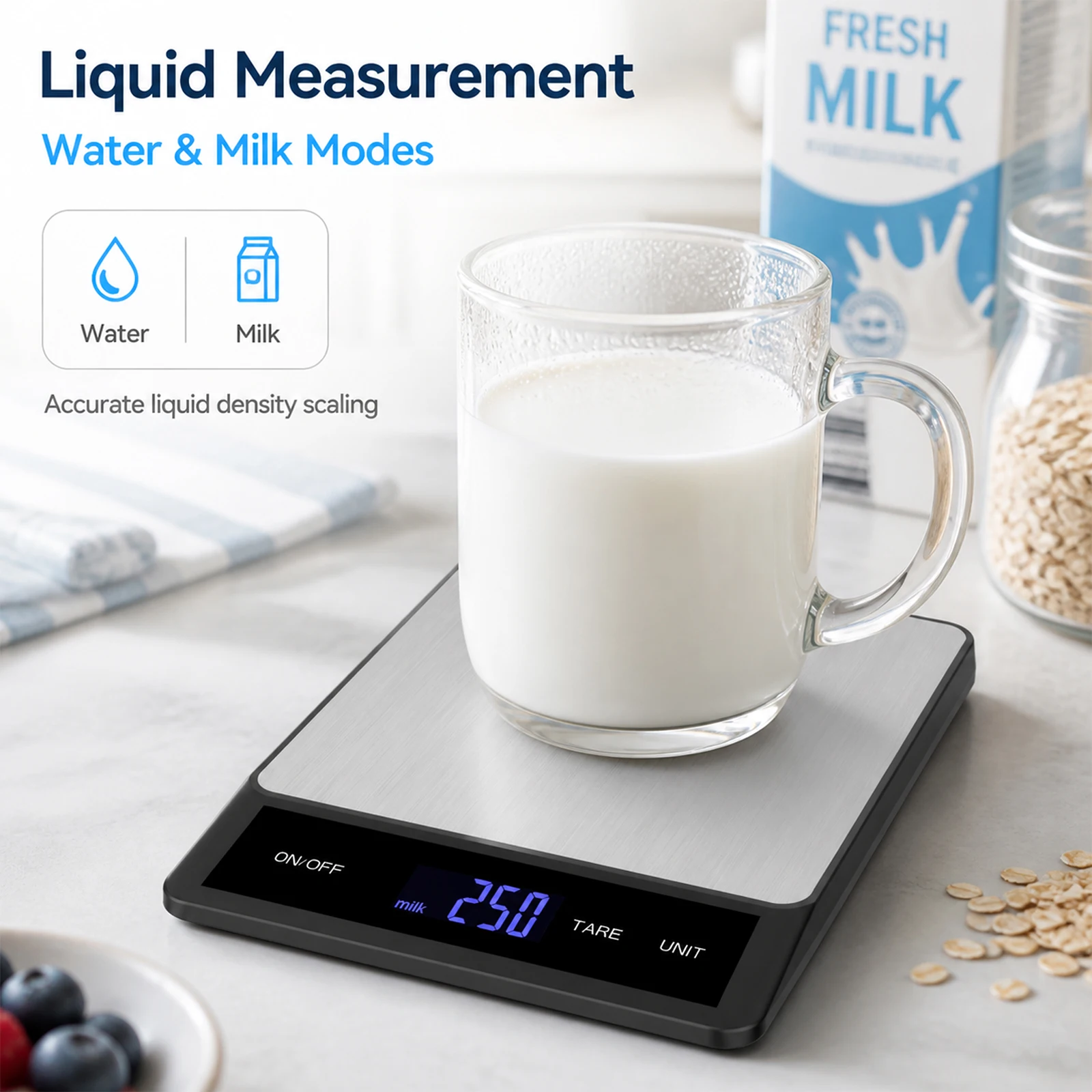 15kg/33LB デジタルキッチンスケール ステンレス製  - Kitchen Baking Unit のレビューと価格
