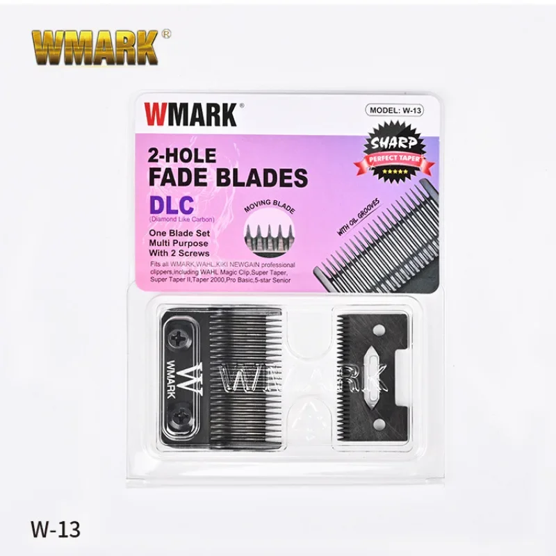 Wmark W-13 Dlc Fade Hair Clipper Reservemes 440c Roestvrijstalen Poedermetallurgie Keramisch Bewegend Mes Vervangen Accessoires