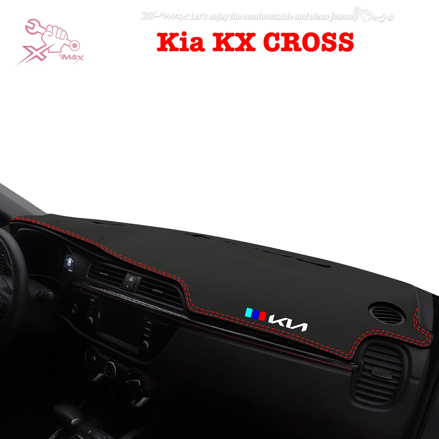 

Коврик для приборной панели автомобиля с левым рулем для Kia KX CROSS 2017-2025, светоблокирующий коврик для центральной консоли, коврик для приборной панели, защита от солнца