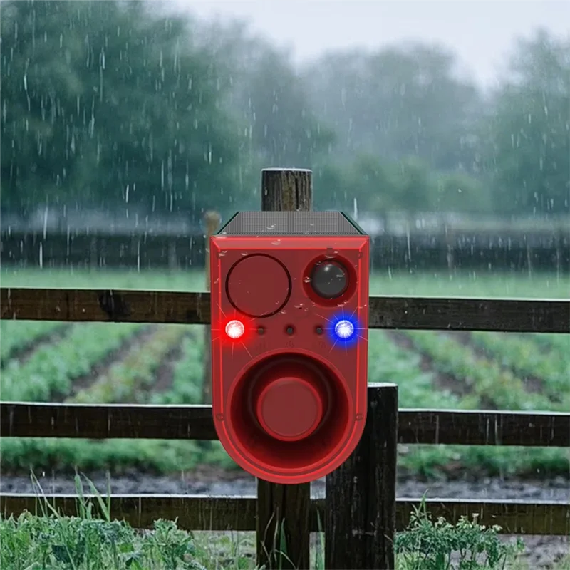 【Shopper’S-Favorite!】129Db Loud Sound Solar Outdoor Sensor Alarm Noise Maker With Remote Control Waterproof For Yard Garden