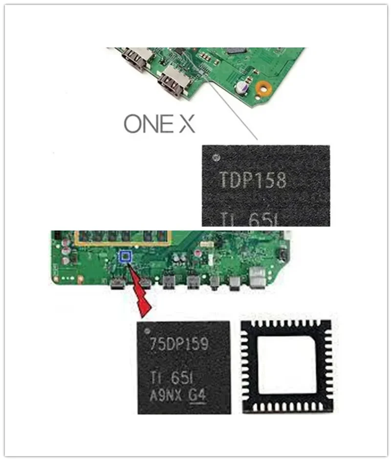 Original HDMI-compatible for XBOX One Slim Series S/X HDMI-compatible Port Connector Socket IC Chip 75DP159 TDP158 NB7N621M