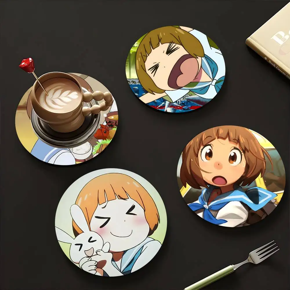1pc Mako Mankanshoku Kill La Kill Wooden Coaster Colour Printing Cup Mat Home Desk Decoration Gifts