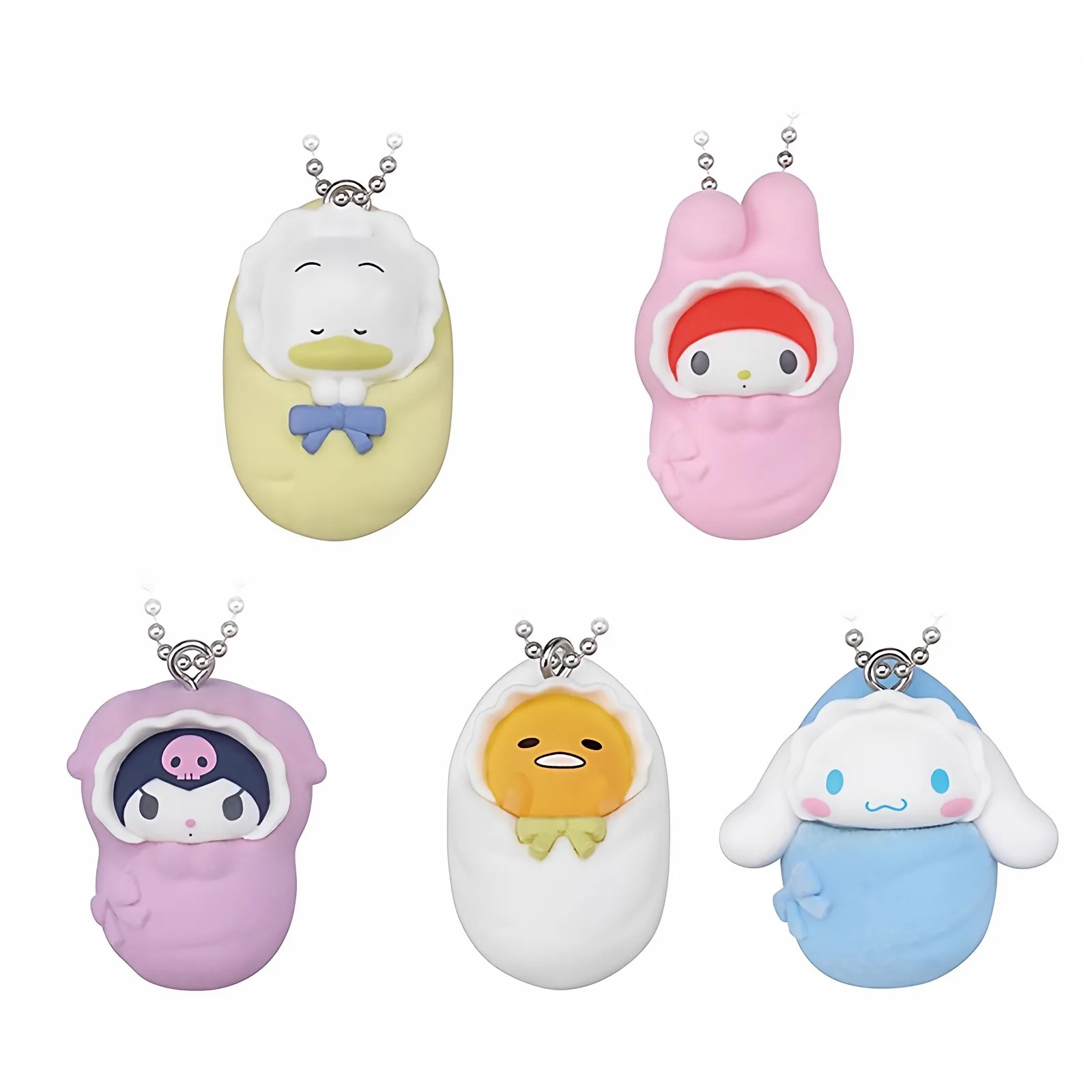 

TOMY Genuine 5Pcs Gashapon Cinnamoroll Kuromi Sanrio Characters Toys For Kids Gift Collectible Model Ornaments
