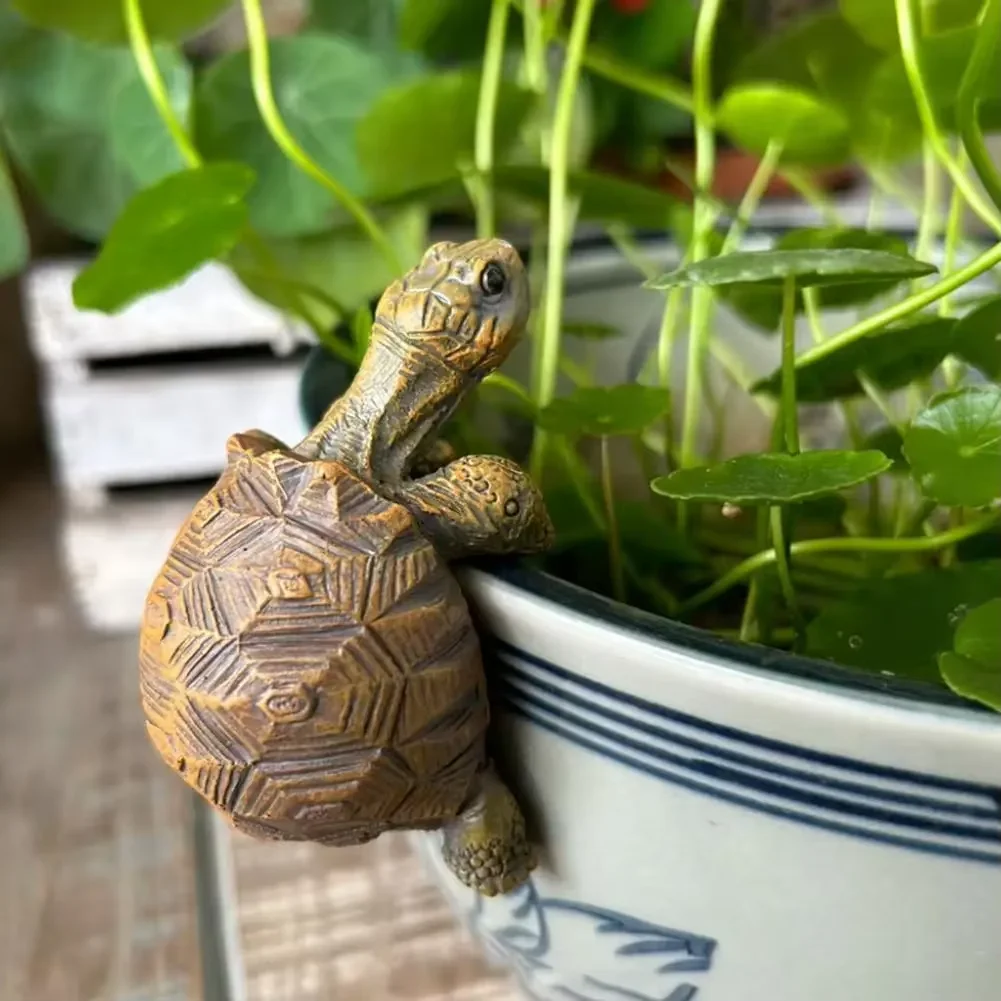 Tortoise Figure Plant Pot Hanger, Resin Hanging Turtle Statue Plant Decorations Cute Turtle Statue