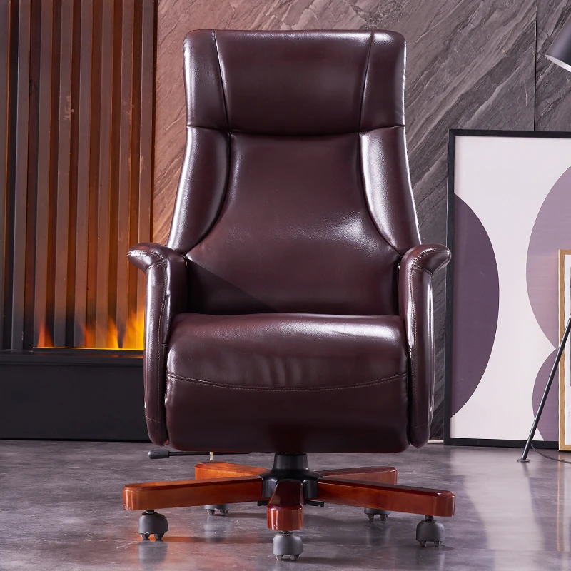 2Electric Manual Recumbent Boss Chair Home Leather President Computer Office Chair Swivel Chair