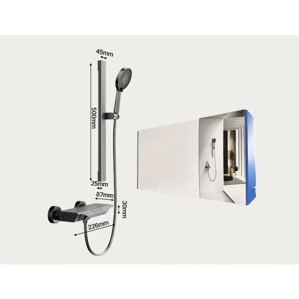 Ensemble de douche sans toit, ingénierie d'hôtel, pressurisation de douche simple