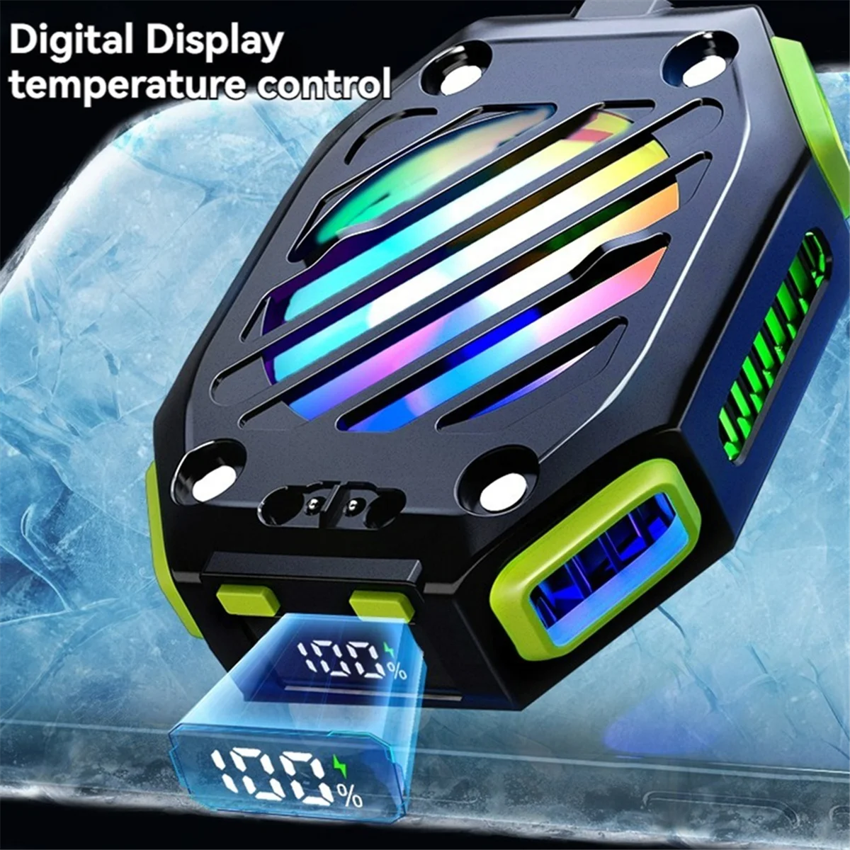 X111 โทรศัพท์ Magnetic Semiconductor พัดลมระบายความร้อนหม้อน้ํา 7 เกียร์ปรับเกม Cooler สําหรับ IOS Android Universal Rich