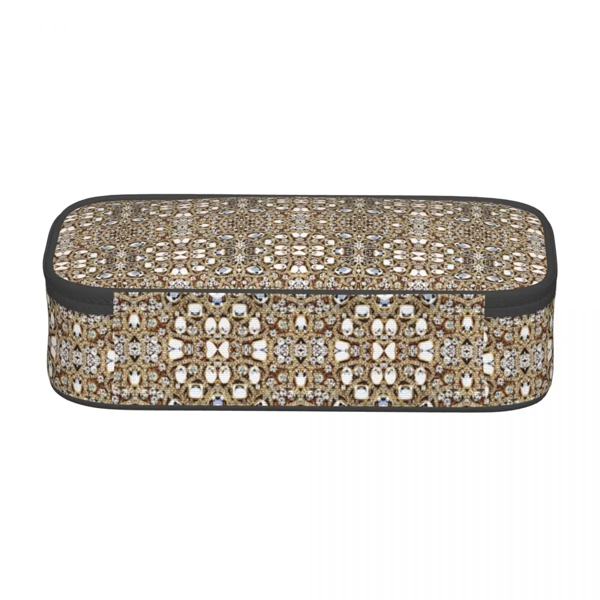 Customized Jewelry Gemstone Silver Crystal School Pencil Cases Glitter Rhinestones Diamonds Pencil Box Students Stationery