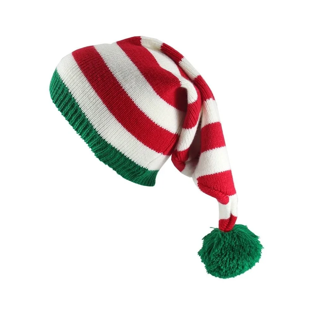 Fashion Santa Claus Christmas Knitted Hat Merry Christmas Hat Striped Santa Beanie Hat Woolen Hat Crochet Warm