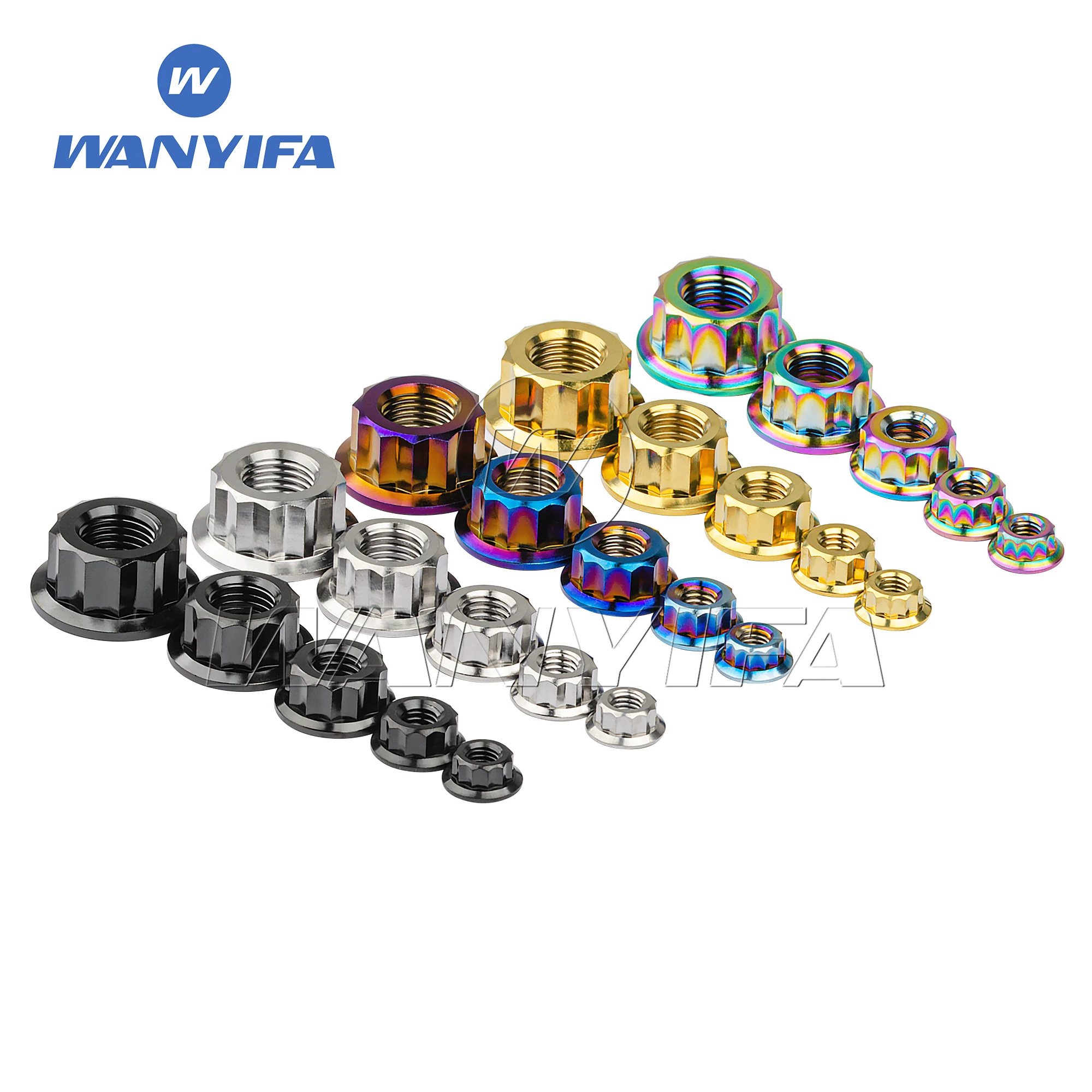 

Wanyifa Titanium Nut M5 M6 M8 M10 M12 Bi Hex Flange 12 Point Nuts for Motorcycle Retrofit Ducati