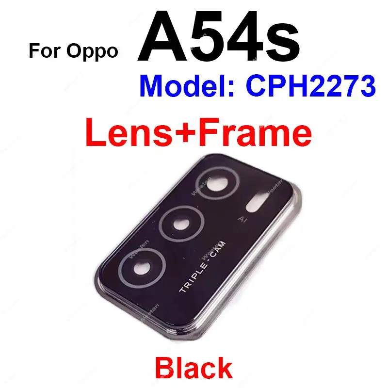 Rear Camera Glass Lens Cover For OPPO A36 A32 A35 A52 A53 A55 A54S A15 A16 4G 5G Back Camera Lens and Frame Holder Repalcement