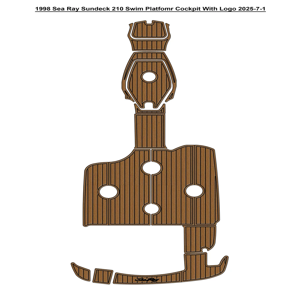 

1998 Sea Ray Sundeck 210 Swim Platform Cockpit Pad Boat EVA Foam Faux Teak Deck Floor Mat SeaDek Gatorstep Style Self Adhesive
