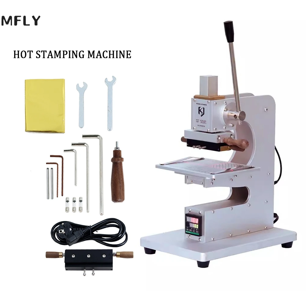 Manual Leather Wood Wallet Hot Foil Stamping Machine Heat Press Machine Presses Tool with Infrared Locator