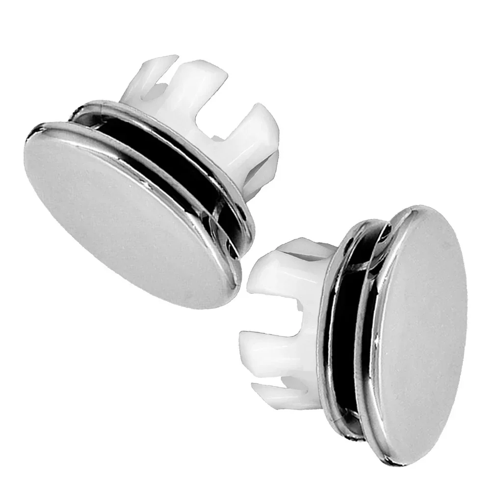Couvercle de trop-plein pour trou d'évier HOBasin, couvercle de remplacement, anneau de garniture rond chromé, couvercle de éviers ABS, 33x11.8mm, 2 pièces