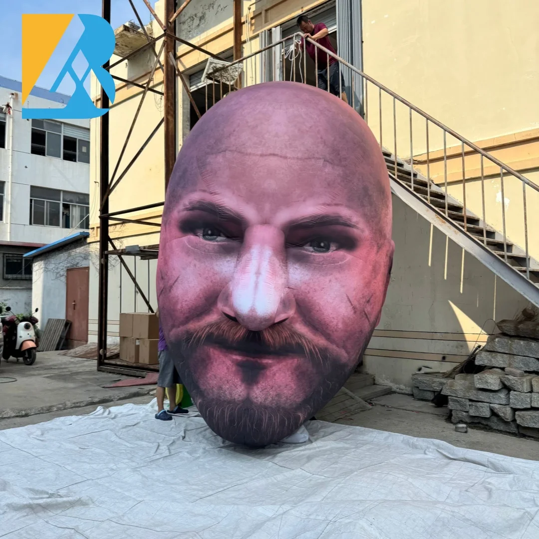 Customized 3D Design Giant Inflatable Head Sculpture for Graduation Decoration Stage Toys