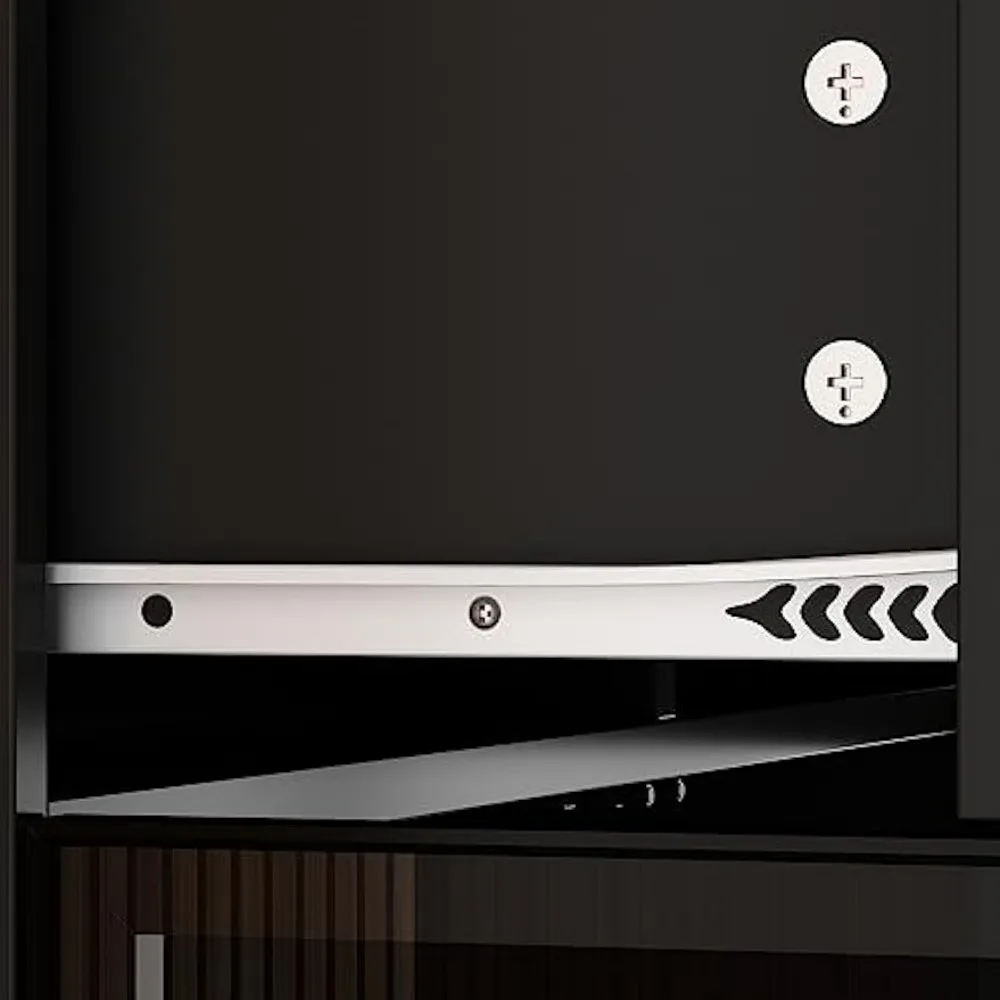 ชั้นวางหนังสือประตูกระจกขนาดใหญ่พร้อมไฟและชั้นวางโชว์ ชุดจัดระเบียบห้องสมุดทรงสูง