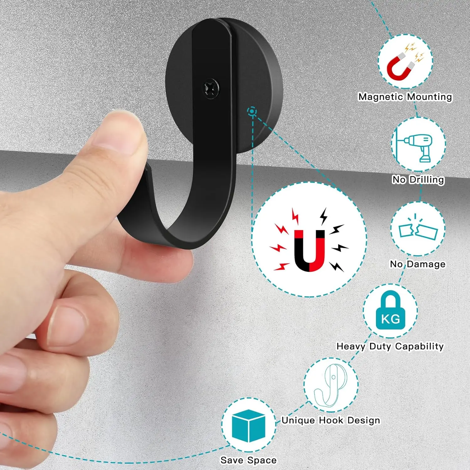 

Strong Permanent Magnetic Hook Kitchenware Clothes Tools Organizer Hooks Wall Mounted Storage Weight Bearing Storage Hook