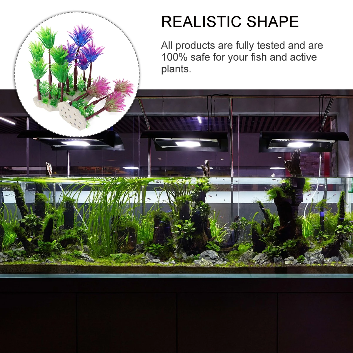 

3 Pcs Artificial Water Plants Bonsai Decor Vivid Aquatic Floral Aquarium Adornment Fish Tank Decorations S Table Micro L scape
