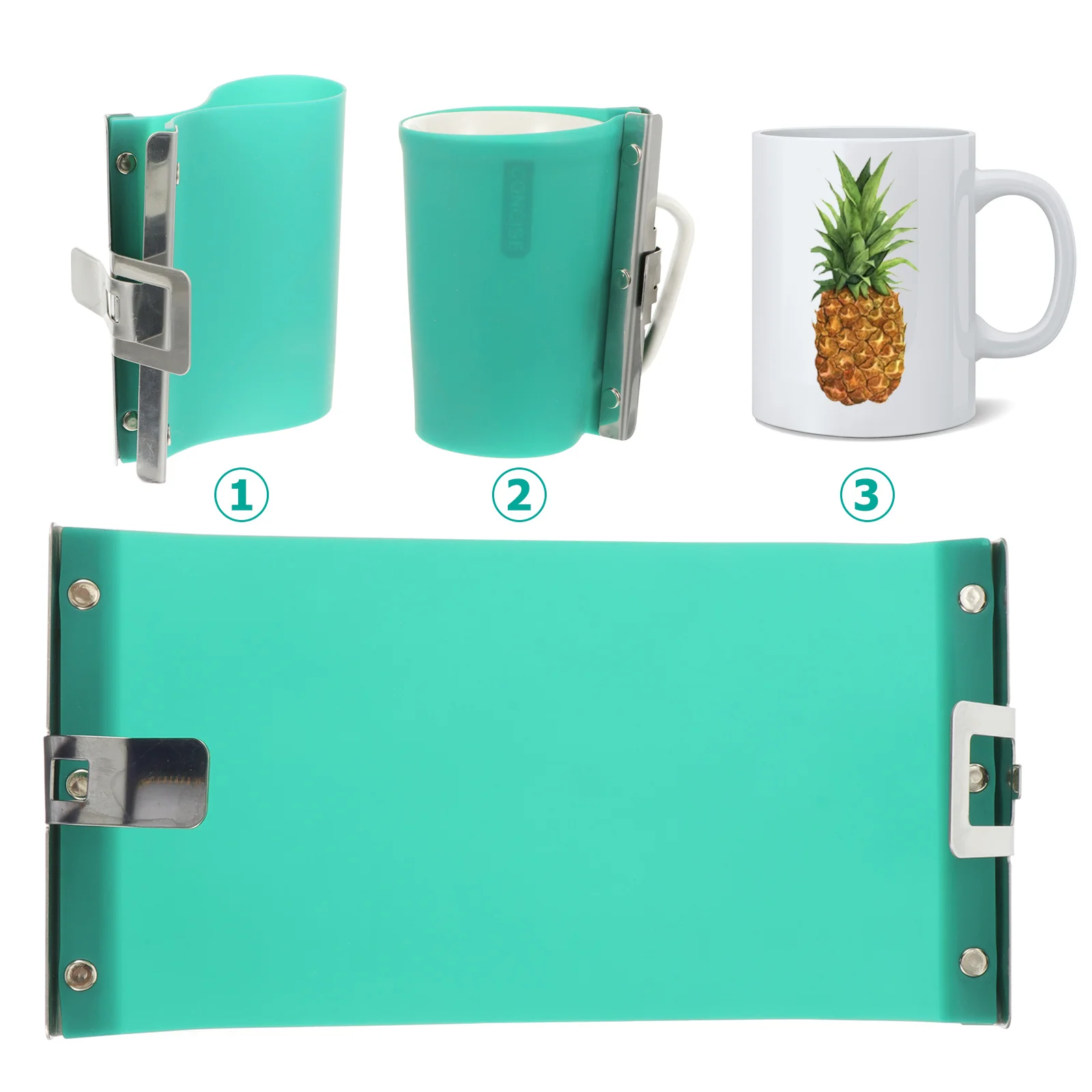 

3 D Thermal Transfer Mug Clip Cup Wrap Adjustable Printing Silica Gel Sublimation Travel Silicone