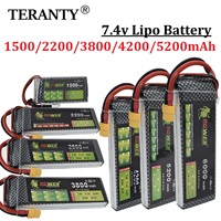 7.4V Lipo Battery 2S 1500mah 2200mah 3000mah 3800mah 4200mah 5200mah 6000mah 10400mah 7.4V Dean T XT60 EC5 TRX Plug RC Parts
