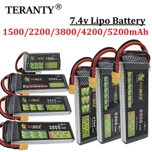 Pin 2S 1500mAh Lipo 7.4V 2200mAh 3000mAh 3800mah 4200mah 5200mAh 6000mAh 10400mAh 7,4V Hiệu trưởng T XT60 EC5 EC5 TRX RC 8 Pin bán hàng chính 5200 MAH - 5