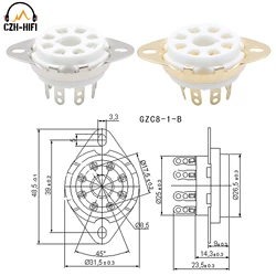 1pc 8PIN K8A Octal TUbe Socket Ceramic Gold Plated VALVE BASE for KT88 EL34 5881 6SL7 6CA7 6L6 5AR4 Vintage Audio AMP DIY