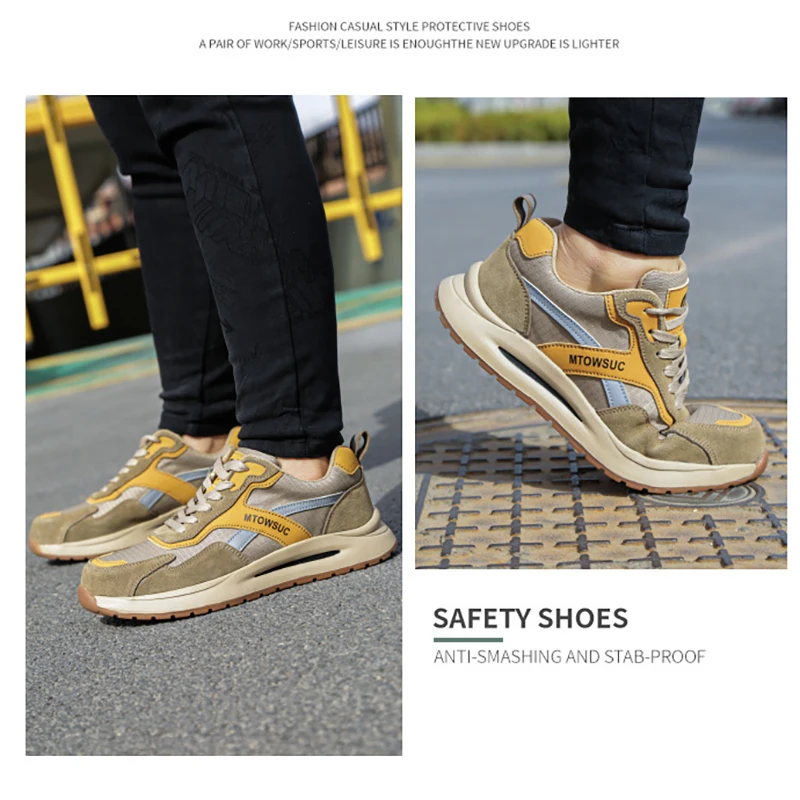 new style Cross-border labor protection shoes anti-smash and anti-puncture men breathable safety work shoes