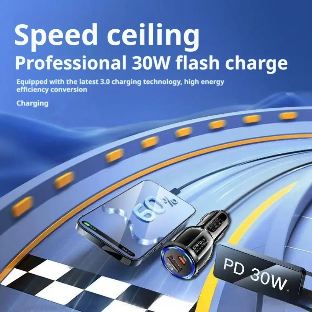 ثنائي المنفذ شحن سريع شاحن سيارة مصدر شاحن سيارة شحن سريع QC5.0PD30W سيارة ولاعة السجائر PD شاحن سيارة #6