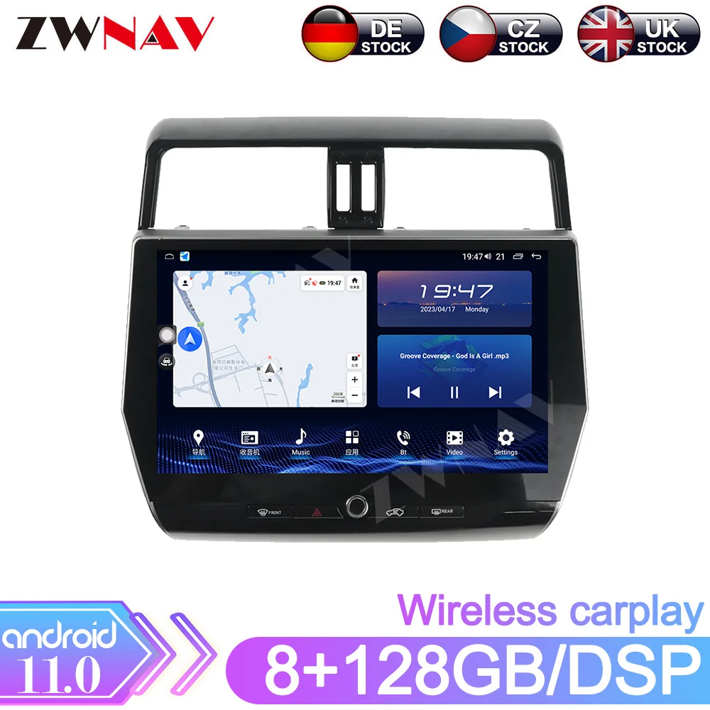 

8+128GB Car Radio For Toyota Land Cruiser Prado 2010-2021 Carplay Multimedia Receivers Player GPS Auto Navi Stereo Head Unit DSP