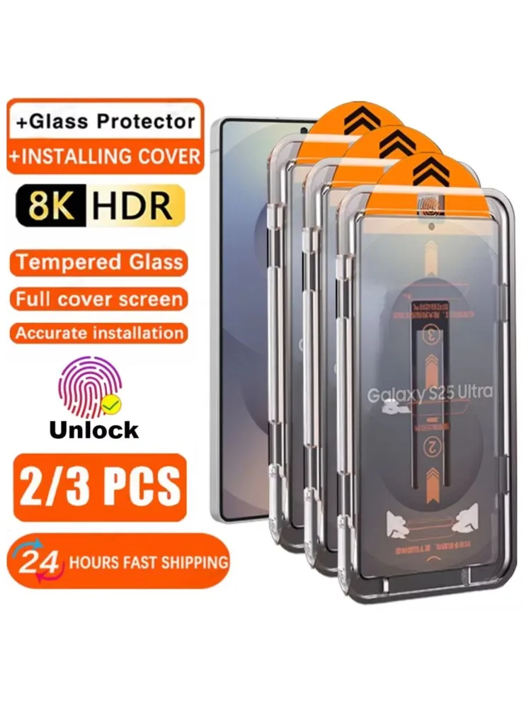 3 stuks stofvrij eenvoudige installatie schermbeschermer voor Samsung Galaxy S26 Ultra S25 S24 S21 S22 S23 A56 A55 A36 A26 A16 HD glas - afbeelding 2