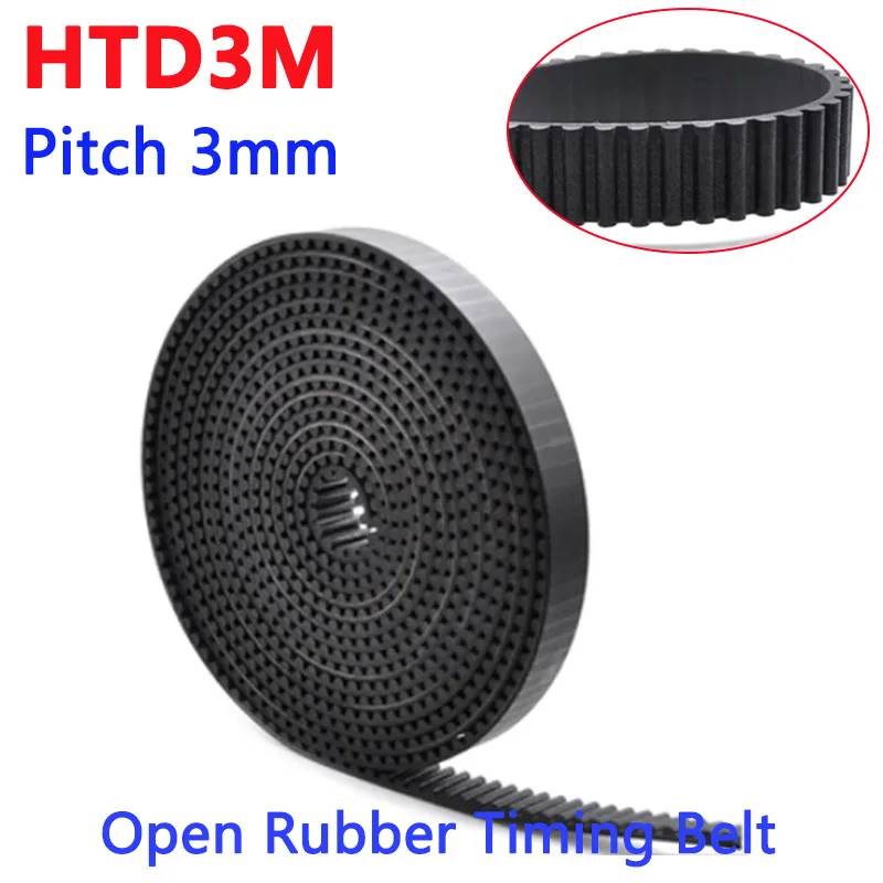 

1-30 Meters HTD3M Open Rubber Timing Belt Width 6mm 10mm for HTD3M Synchronous Wheel Arc Tooth Pitch 3mm