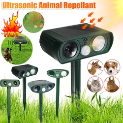 Solar Powered Dog Cat Repellent Device with Strobe Flashing Light Animal Deterrent Repellent 300mAh for Outdoor Lawns Garden